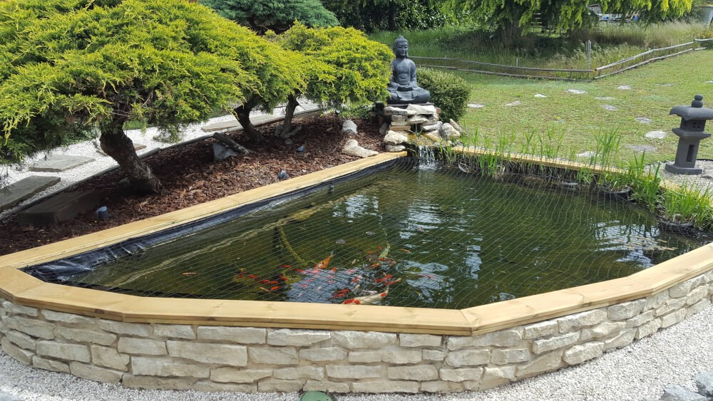 Filet de volière intégration parfaite au bassin à poissons