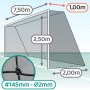 Filets de but trapézoïdal de foot à 11 (Séniors) - Mailles 145 mm - ∅ 2 mm