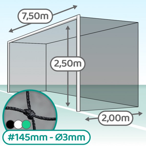 Paire de filets pour but de entrainement européen de foot à 11 (Séniors)  - Mailles 145 mm - ∅ 3 mm