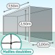 Paire de filets pour but de compétition européen de foot à 11 (Séniors) - Mailles doublées 145 mm - ∅ 2x2 mm