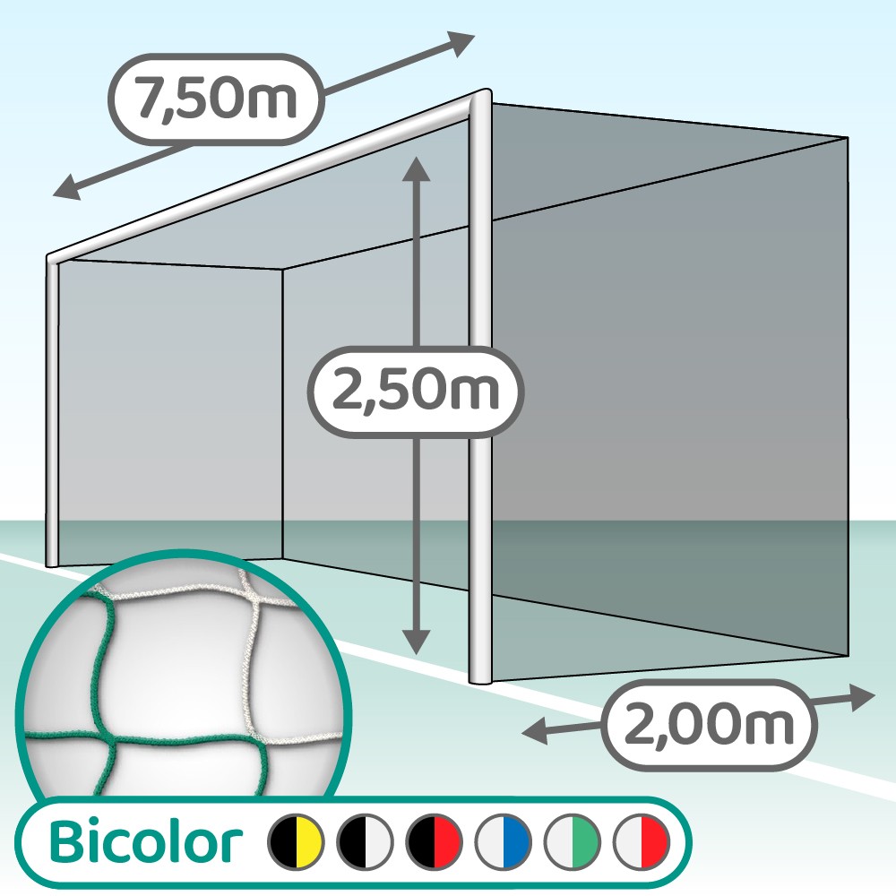 Filets de foot à 8 à la norme : 6x2.1x2.1m