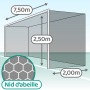 Paire de filets pour but de compétition trapézoïdal de foot à 11 (Séniors)  - Mailles 120 mm - ∅ 4 mm - Nid d'abeille
