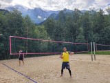 Filet de beach volley câblé noué - Mailles 100 x 100 mm - ∅ 2,2 mm - 8,50 x 1 m