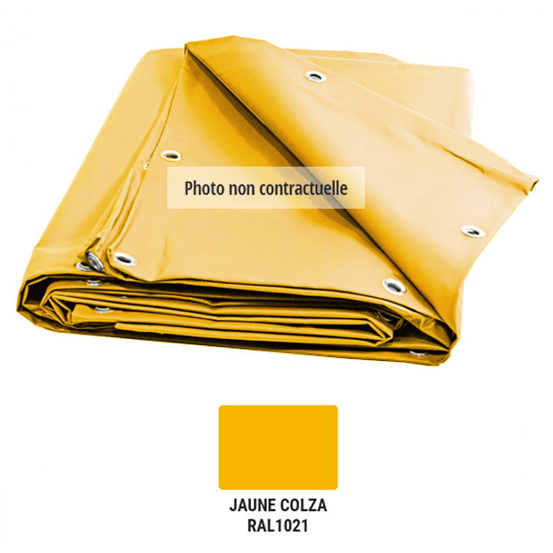 Bâche Remorque 230x135x10 Cm - PVC 640g/m² étanche, Renforcée - Gris, Fabriqué En France, Sandow Inclus