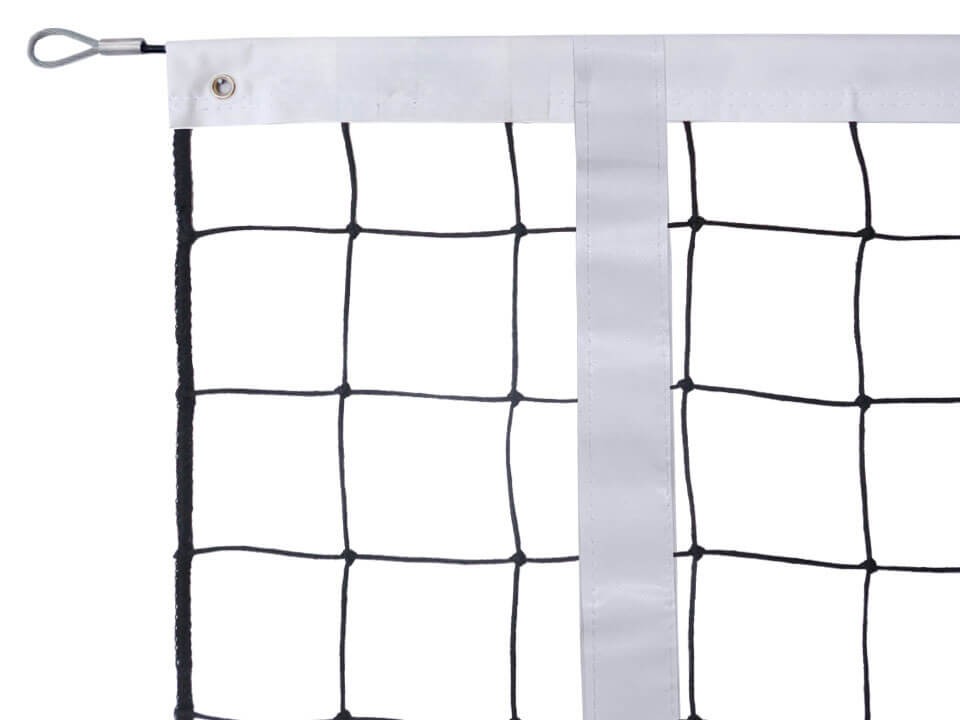 Filet de volley tressé noué - Mailles 100 x 100 mm - Ø 3 mm - 9,5 x 1 m