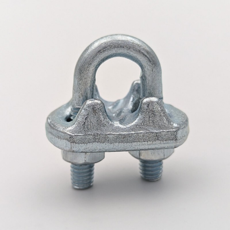 Serre-Câble En U (Étrier) En Acier Zingué - Diamètre Max 14mm - Pour Fixation Câbles Acier - Lot De 2