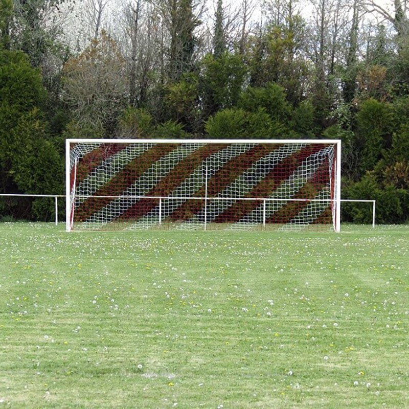 Paire de filets pour but de compétition trapézoïdal de foot à 11 (Séniors)  - Mailles 120 mm - ∅ 4 mm - bi-couleur