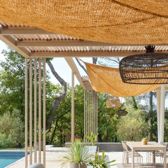 Voile d’ombrage en coco à suspendre 4 points d’attache