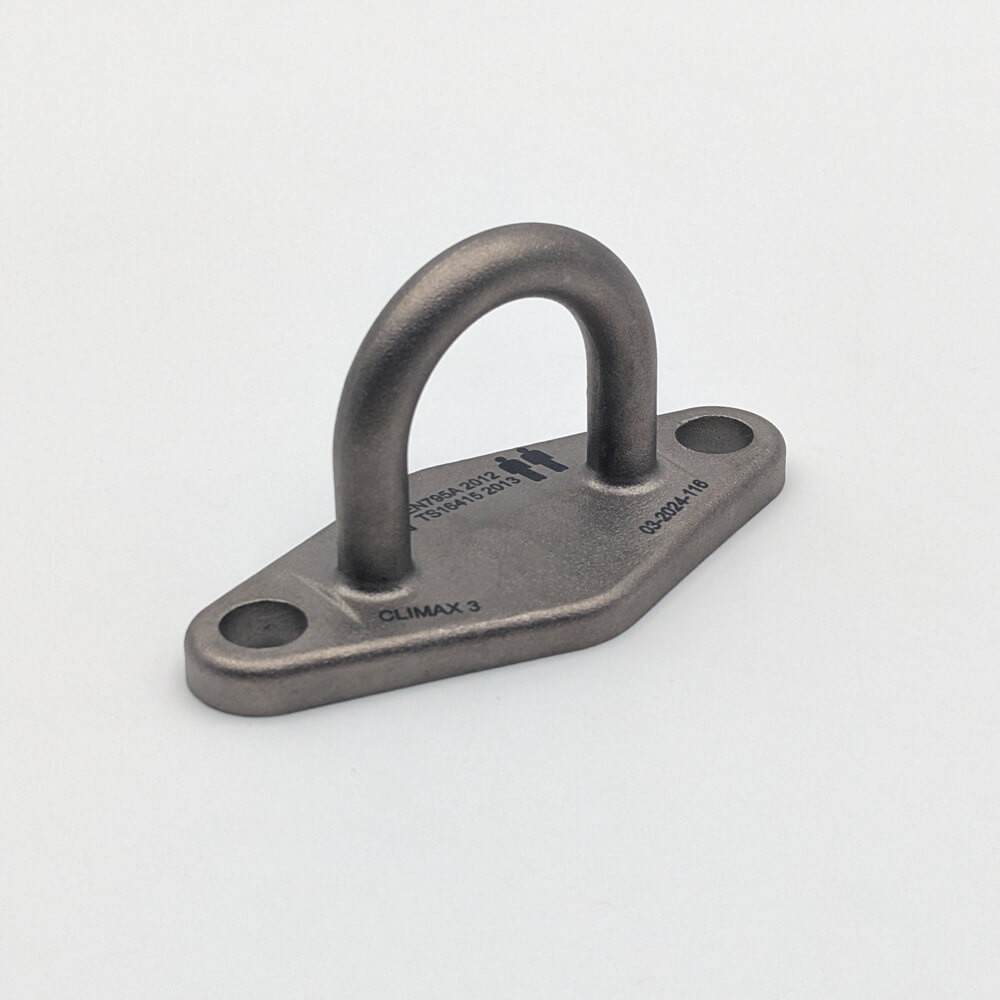 Platine d'ancrage normée câble 12/14 mm filet antichute