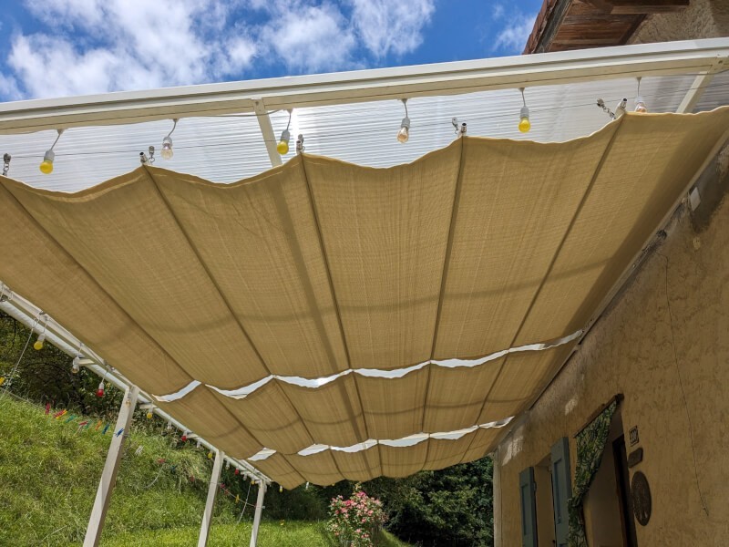 Filet de couverture de pergola ultra dense - occultation 100%