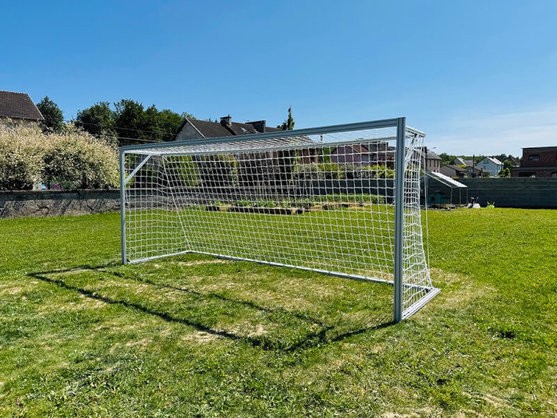 Filet de but trapézoïdal de football à 5 blanc