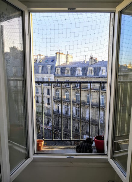 Sécuriser une fenpetre d'appartement pour son chat avec un filet économique