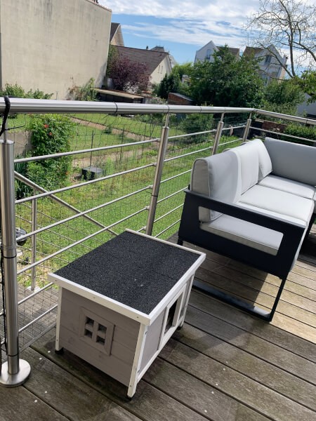 Protection de garde corps de terrasse pour chat