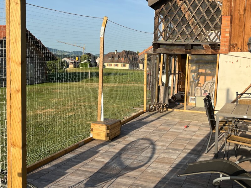 Filet protection pour chat pourtour de terrasse rez-de-chaussée