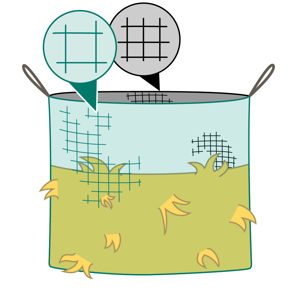 Filet à foin en forme de sac multi-mailles - Fil ∅ 5 mm Filet à foin en forme de sac multi-mailles - Fil ∅ 5 mm