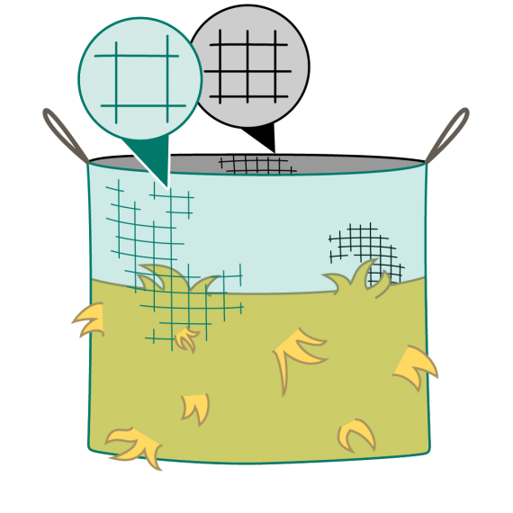 Filet à foin en forme de sac multi-mailles - Fil ∅ 5 mm Filet à foin en forme de sac multi-mailles - Fil ∅ 5 mm