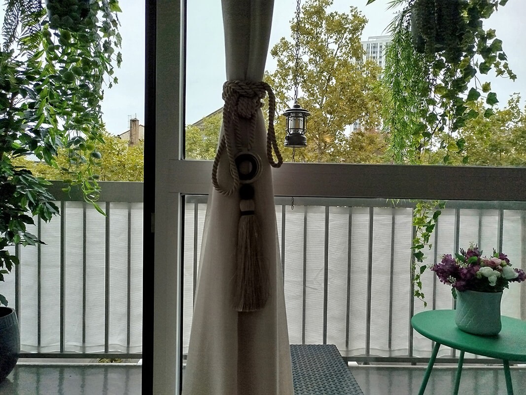 Filet brise-vue de couleur sur mesure - Occultation très forte (± 95%) envoyé par un client