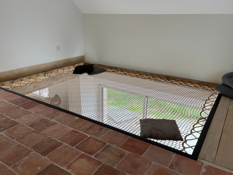 Filet de maison en espace de repos - Mailles chanvre 30 mm