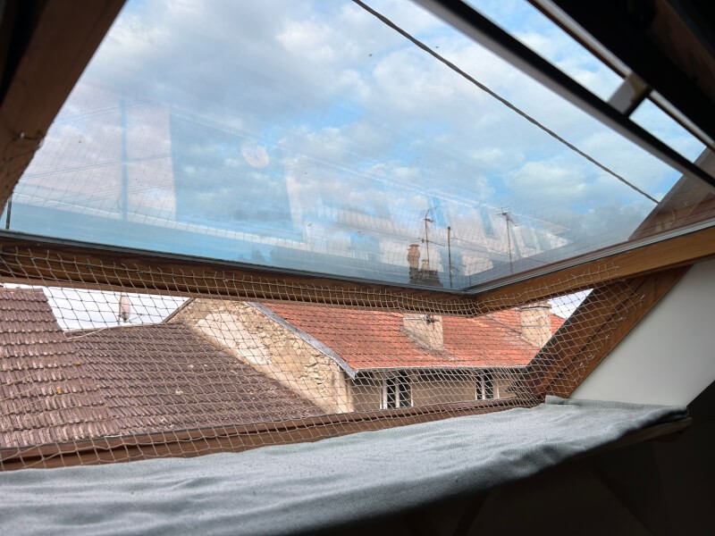 Filet de protection pour chat sur velux maille 19 mm