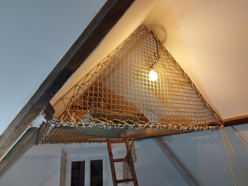 Filet d'habitation pour enfant avec filet protection couleur chanvre