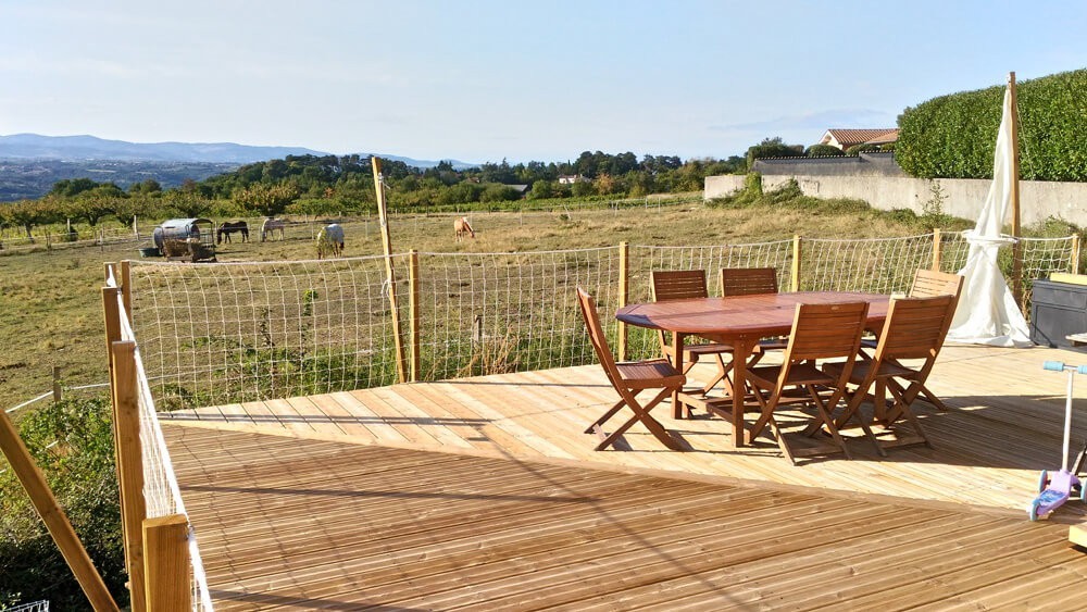 Filet périphérique pour terrasse en bois