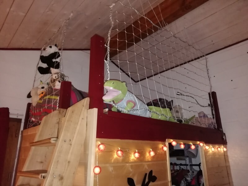 Filet de protection pour lit mezzanine ado