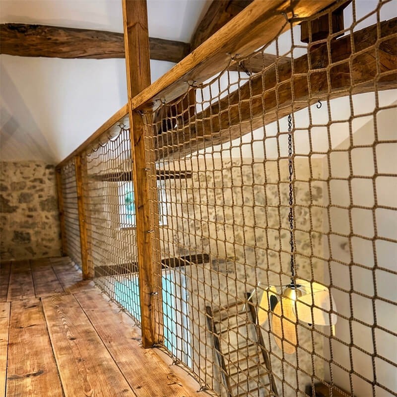 Filet de protection couleur chanvre - Mailles 45 mm - ∅ 4 mm