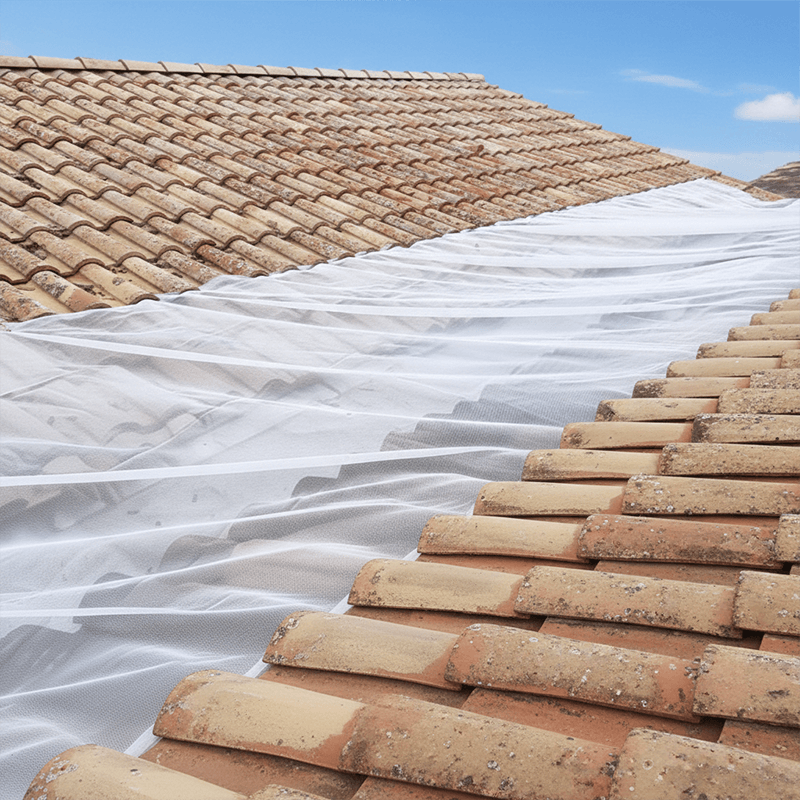 Filets pare-gravats ignifugé - mailles 1 x 1 mm