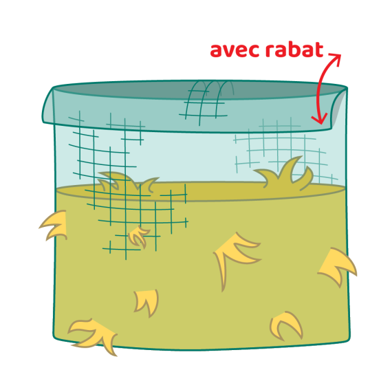 Filet à foin en forme de sac avec rabat
