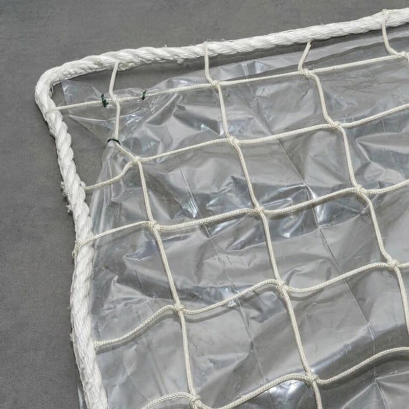 Filet de sécurité EN 1263-1 + film Polyane - Mailles 100 mm - ∅ 4,75 mm