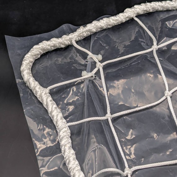 Filet de sécurité EN 1263-1 + film Polyane - Mailles 100 mm - ∅ 4,75 mm