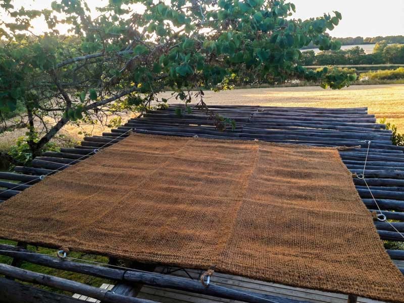 Toile d’ombrage dense en coco pour pergola - Dimensions : 3,50 x 3,50 mètres