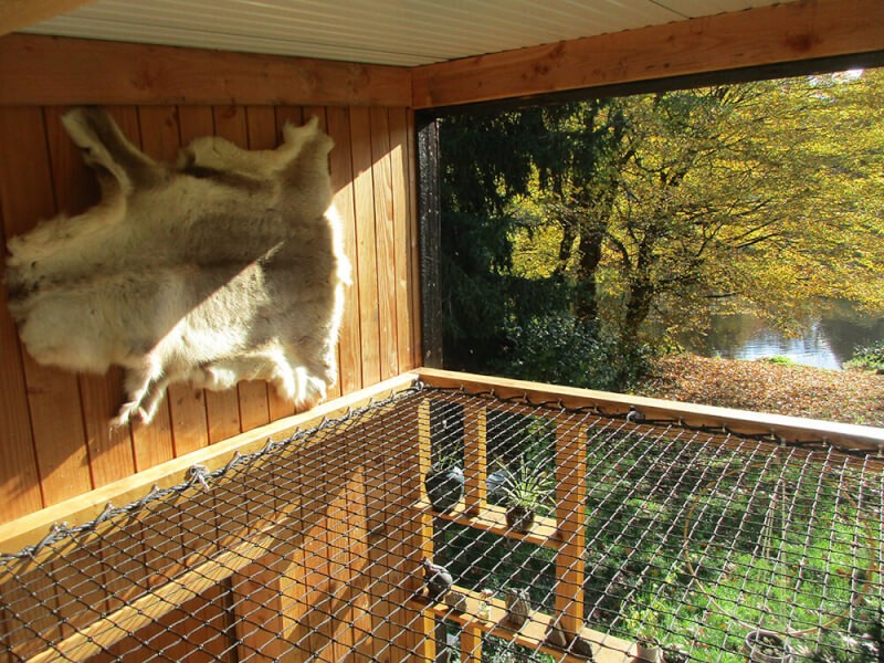 Filet d'habitation pour créer un espace de détente extérieur pour chalet