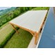 Filet de couverture sur pergola bois Douglas 95% ombrage couleur ivoire