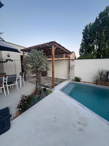 Toile d’ombrage dense en coco pour pergola - Dimensions : 3 x 3 mètres