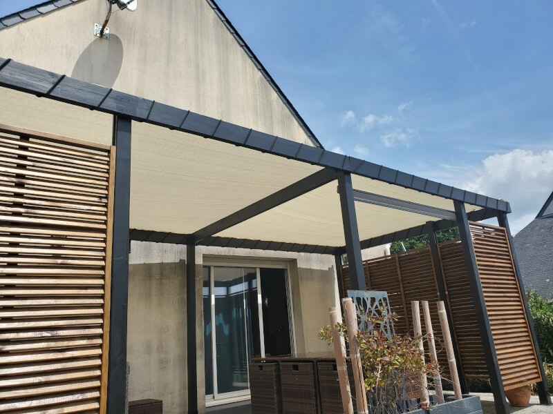 Filet de couverture de pergola sur structure terrasse
