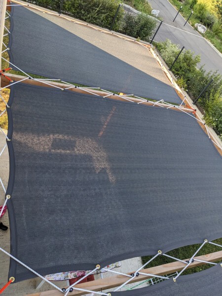 Toile d'ombrage gris foncé en 2 parties