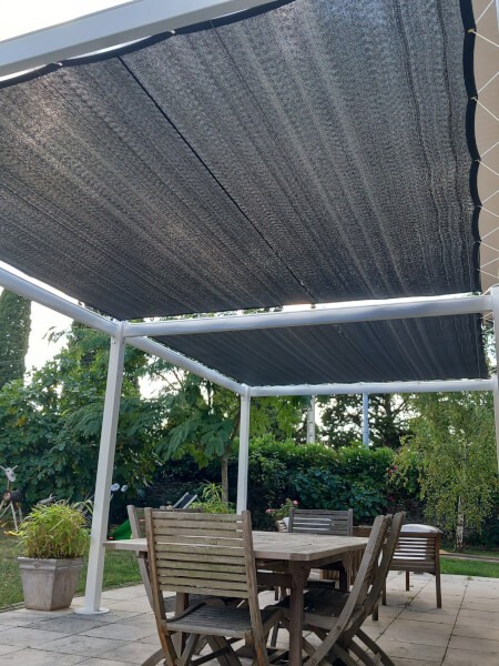 Filet de couverture pour pergola blanche fabrication maison