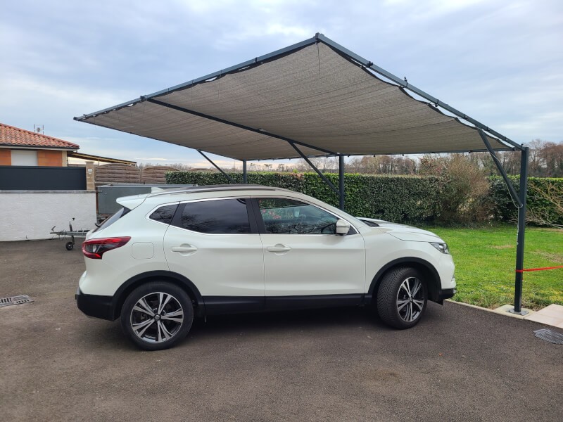 Filet de couverture gris de carport pour ombrage de véhicule