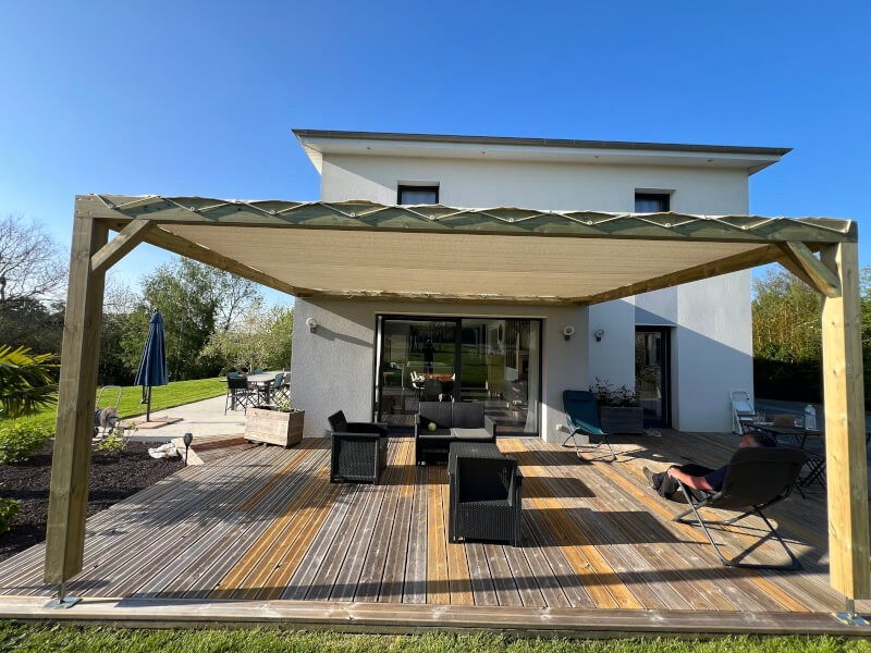 Filet de couverture de pergola ivoire toile d'ombrage