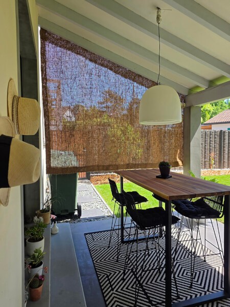 Rideau en coco pour protection de terrasse