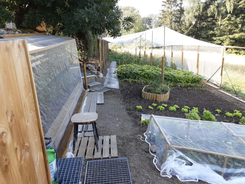 Filet anti grêle blanc pour préservation de potager