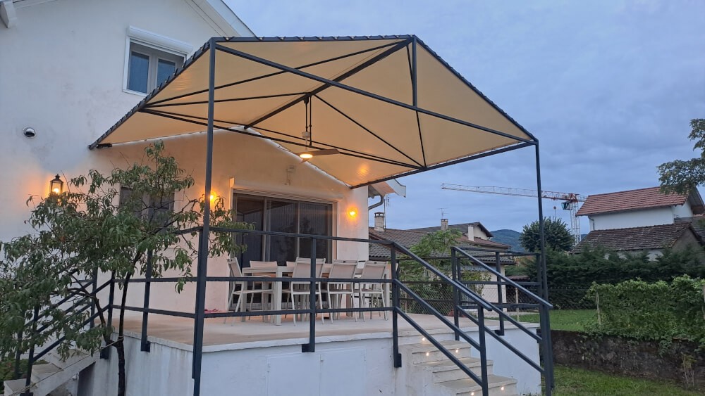 Bâche d'ombrage de pergola - Forme atypique, grand format