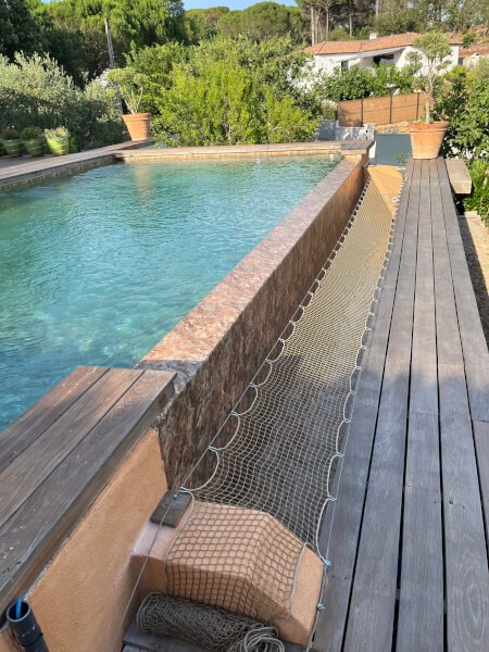 Filet de protection de bac tampon de piscine