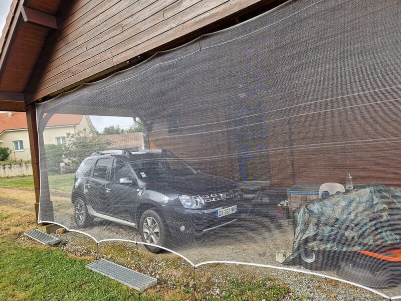 Filet anti-grele pour auvent voiture
