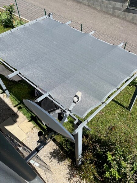 Filet d'ombrage pergola gris