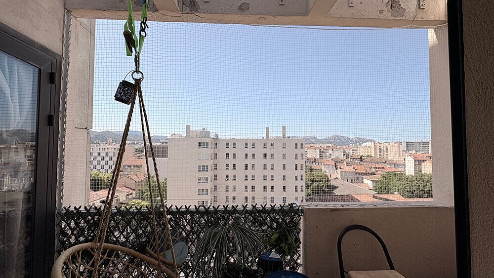 Filet de protection pour chat balcon sur mesure