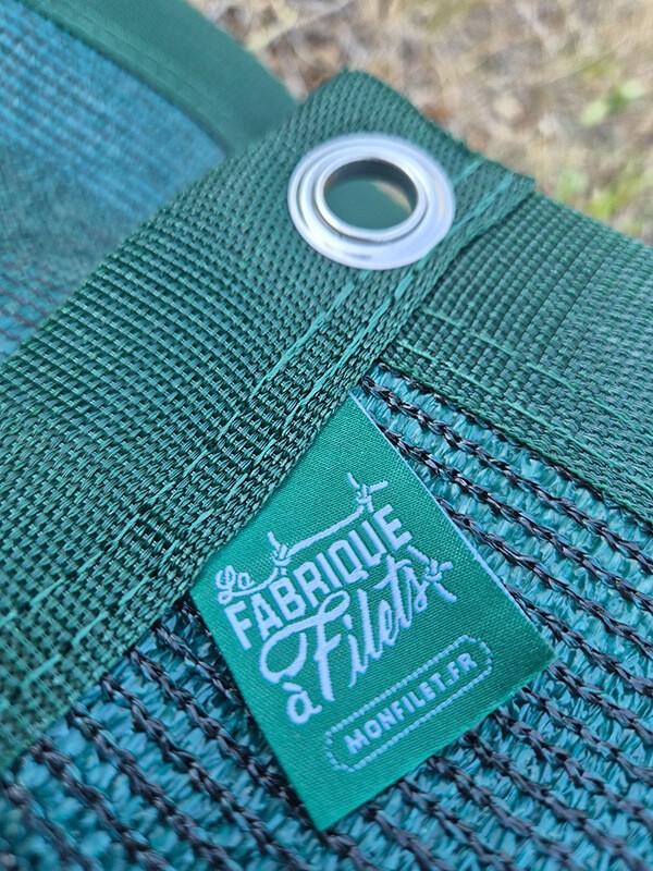 Filet brise-vue de couleur sur mesure - Occultation très forte (± 95%) envoyé par un client