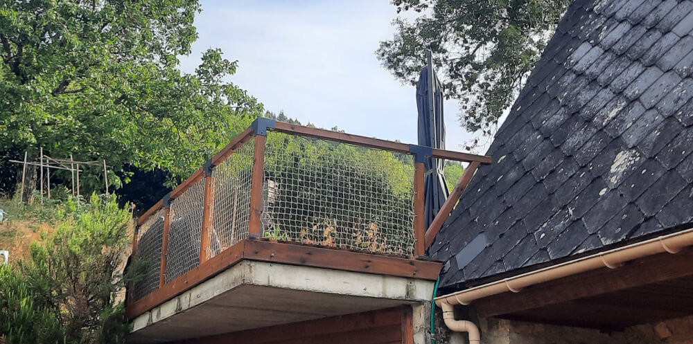 Filet de protection pour garde corps en hauteur