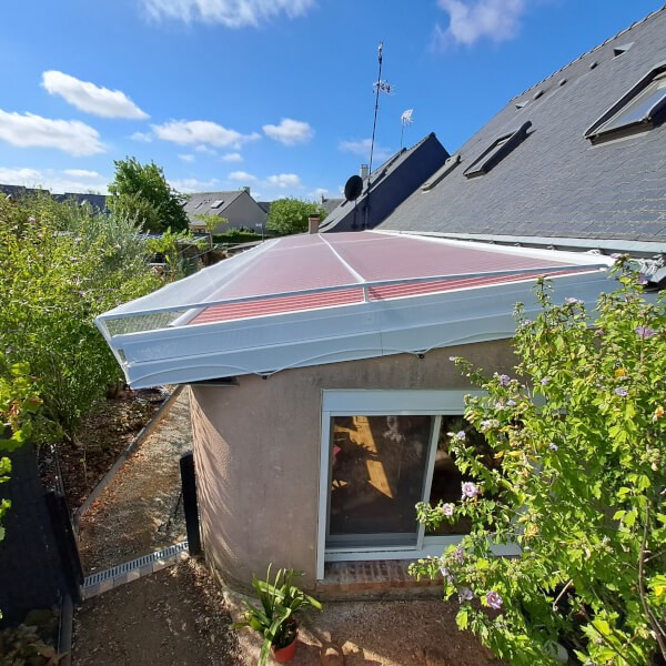 Protéger un toit de véranda de la grêle en filet - 9,6 x 3,1 m